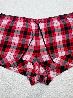 Victoria's Secret Red and Black Plaid Lounge Shorts